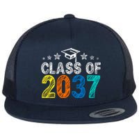 Class Of 2037 Grow With Me Prek To 12th Grade Handprint Flat Bill Trucker Hat