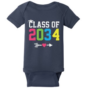 Class Of 2034 Grow With Me Graduation First Day Of School Cute Baby Bodysuit