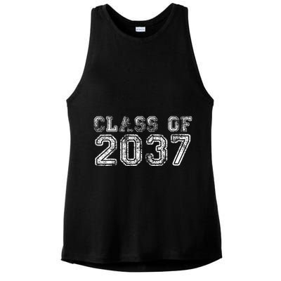 Class Of 2037 Grow With Me First Day Of School Graduation Ladies PosiCharge Tri-Blend Wicking Tank