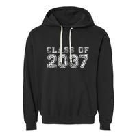 Class Of 2037 Grow With Me First Day Of School Graduation Garment-Dyed Fleece Hoodie