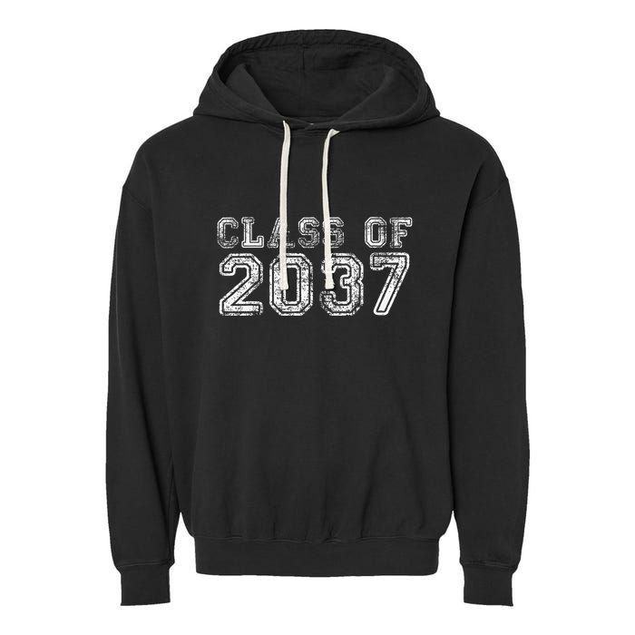 Class Of 2037 Grow With Me First Day Of School Graduation Garment-Dyed Fleece Hoodie