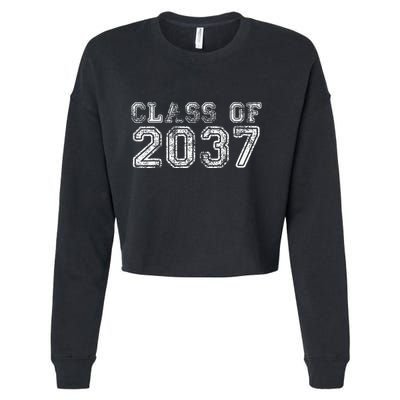 Class Of 2037 Grow With Me First Day Of School Graduation Cropped Pullover Crew