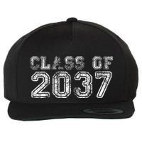 Class Of 2037 Grow With Me First Day Of School Graduation Wool Snapback Cap