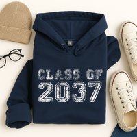 Class Of 2037 Grow With Me First Day Of School Graduation Hoodie
