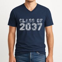 Class Of 2037 Grow With Me First Day Of School Graduation V-Neck T-Shirt
