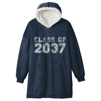Class Of 2037 Grow With Me First Day Of School Graduation Hooded Wearable Blanket