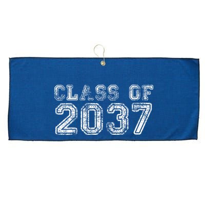 Class Of 2037 Grow With Me First Day Of School Graduation Large Microfiber Waffle Golf Towel