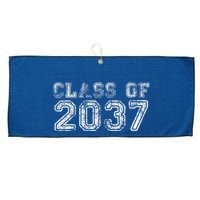 Class Of 2037 Grow With Me First Day Of School Graduation Large Microfiber Waffle Golf Towel