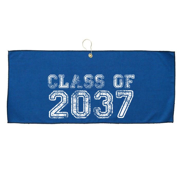 Class Of 2037 Grow With Me First Day Of School Graduation Large Microfiber Waffle Golf Towel