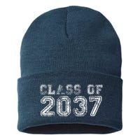 Class Of 2037 Grow With Me First Day Of School Graduation Sustainable Knit Beanie