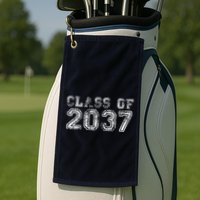 Class Of 2037 Grow With Me First Day Of School Graduation Golf Towel