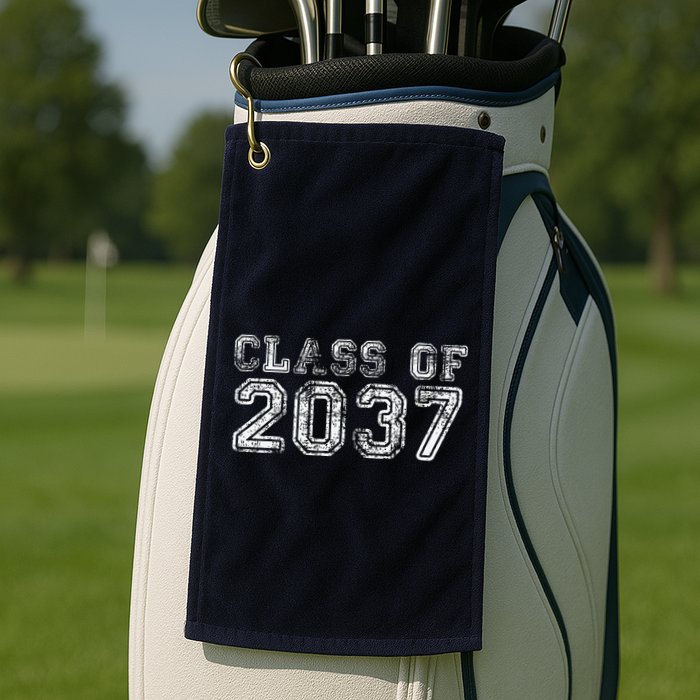 Class Of 2037 Grow With Me First Day Of School Graduation Golf Towel