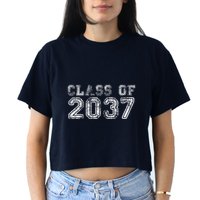 Class Of 2037 Grow With Me First Day Of School Graduation Crop Top
