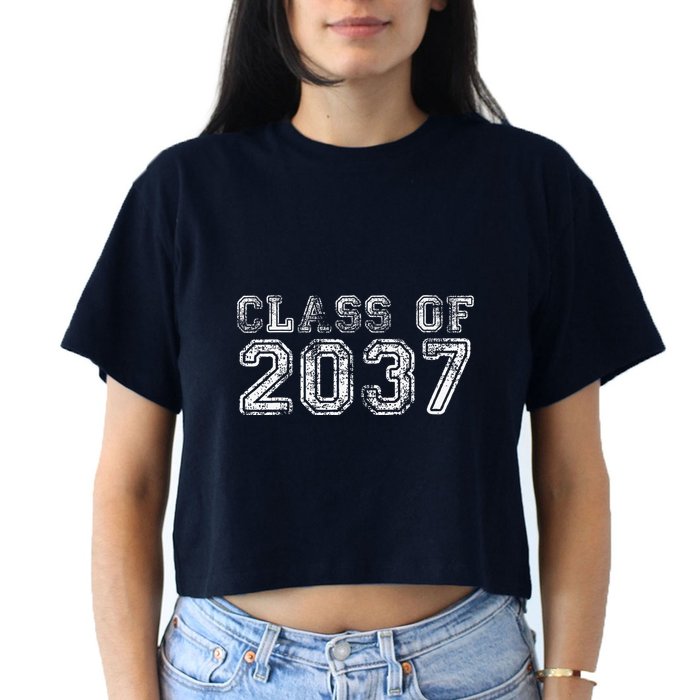 Class Of 2037 Grow With Me First Day Of School Graduation Crop Top