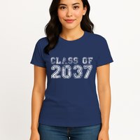 Class Of 2037 Grow With Me First Day Of School Graduation Womens T-Shirt
