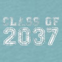 Class Of 2037 Grow With Me First Day Of School Graduation Sueded Cloud Jersey T-Shirt