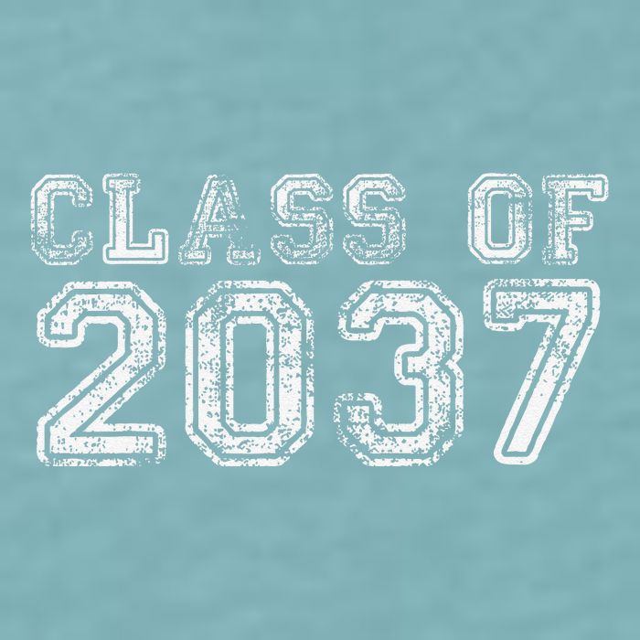 Class Of 2037 Grow With Me First Day Of School Graduation Sueded Cloud Jersey T-Shirt
