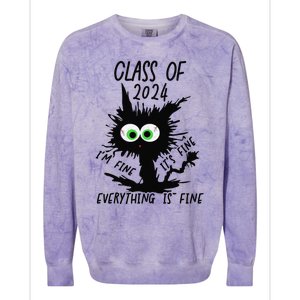 Class Of 2024 Funny Cute Colorblast Crewneck Sweatshirt