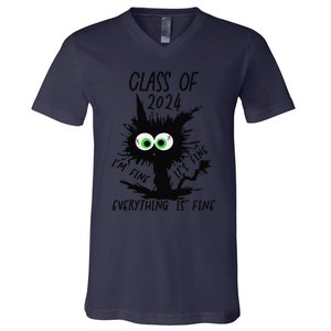 Class Of 2024 Funny Cute V-Neck T-Shirt