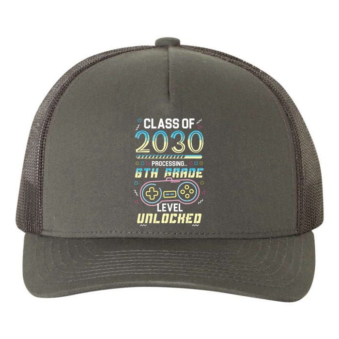 Class Of 2030 Gaming 6th Grade Level Unlocked Back To School Yupoong Adult 5-Panel Trucker Hat