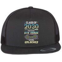 Class Of 2030 Gaming 6th Grade Level Unlocked Back To School Flat Bill Trucker Hat