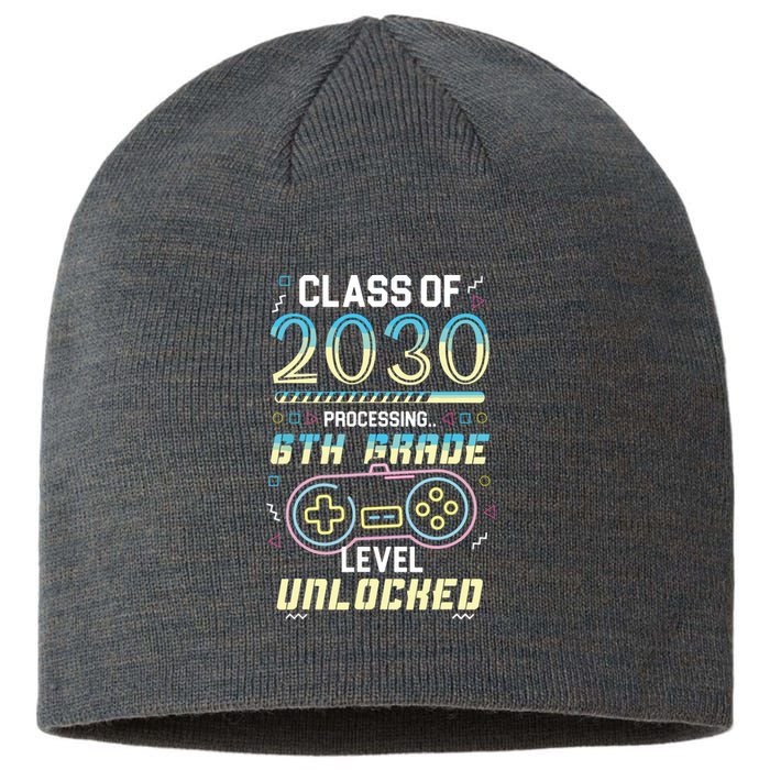 Class Of 2030 Gaming 6th Grade Level Unlocked Back To School Sustainable Beanie