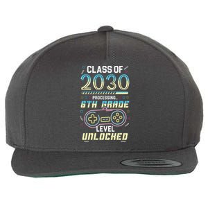 Class Of 2030 Gaming 6th Grade Level Unlocked Back To School Wool Snapback Cap