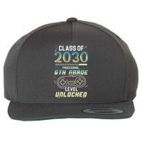 Class Of 2030 Gaming 6th Grade Level Unlocked Back To School Wool Snapback Cap