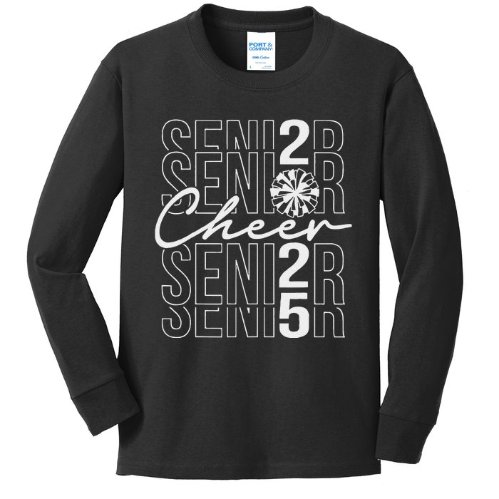 Class Of 2025 Senior Year Cheer Mom Senior 2025 Kids Long Sleeve Shirt