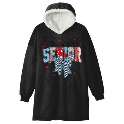 Class Of 2025 Coquette Senior 2025 Graduation Back To Hooded Wearable Blanket