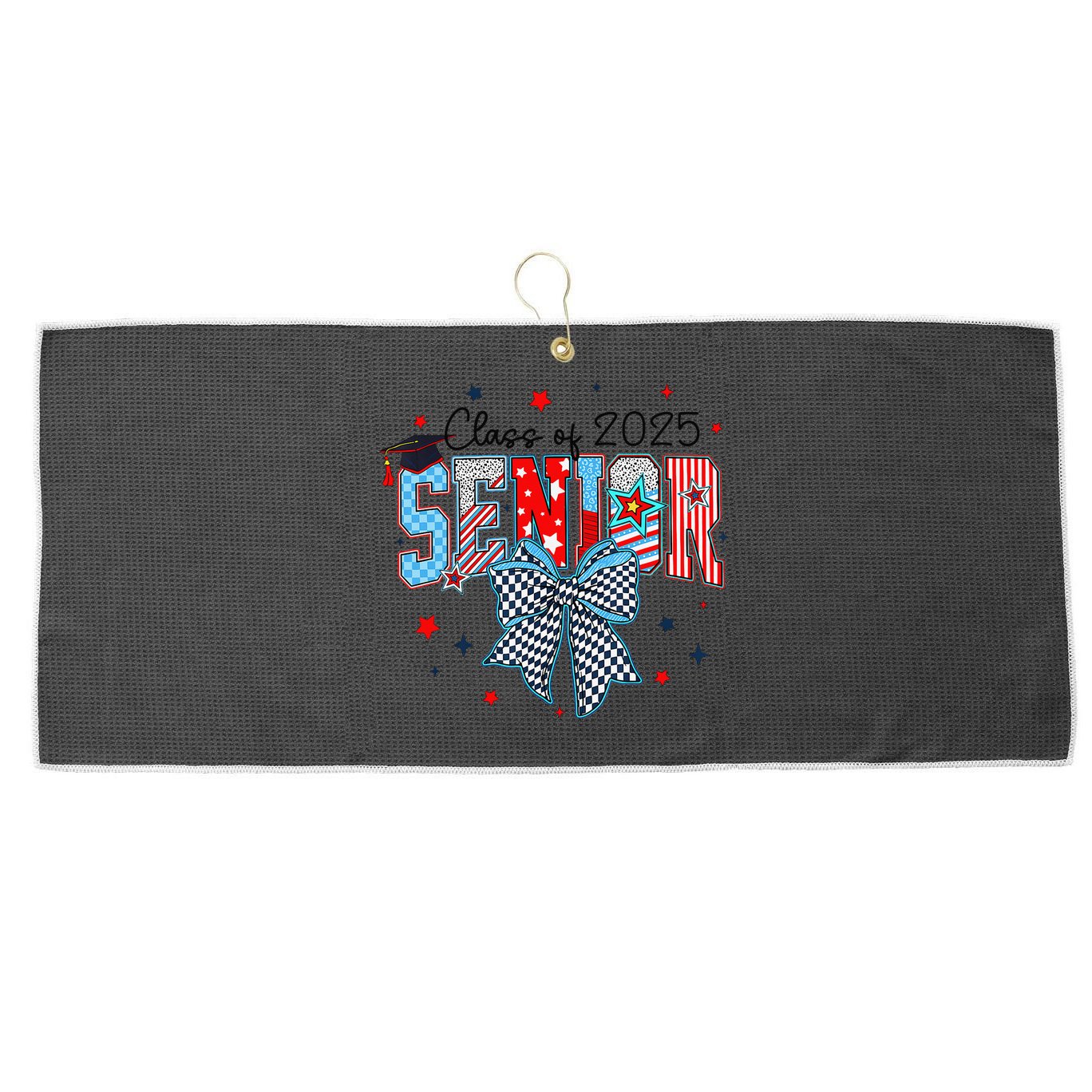 Class Of 2025 Coquette Senior 2025 Graduation Back To Large Microfiber Waffle Golf Towel