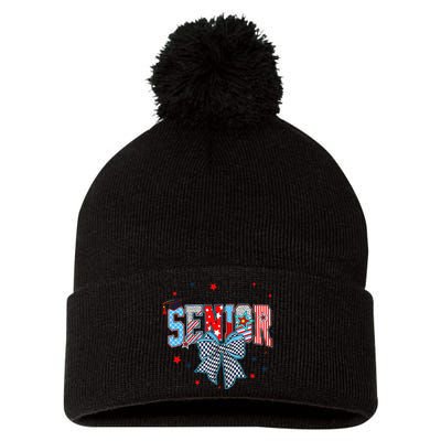 Class Of 2025 Coquette Senior 2025 Graduation Back To Pom Pom 12in Knit Beanie
