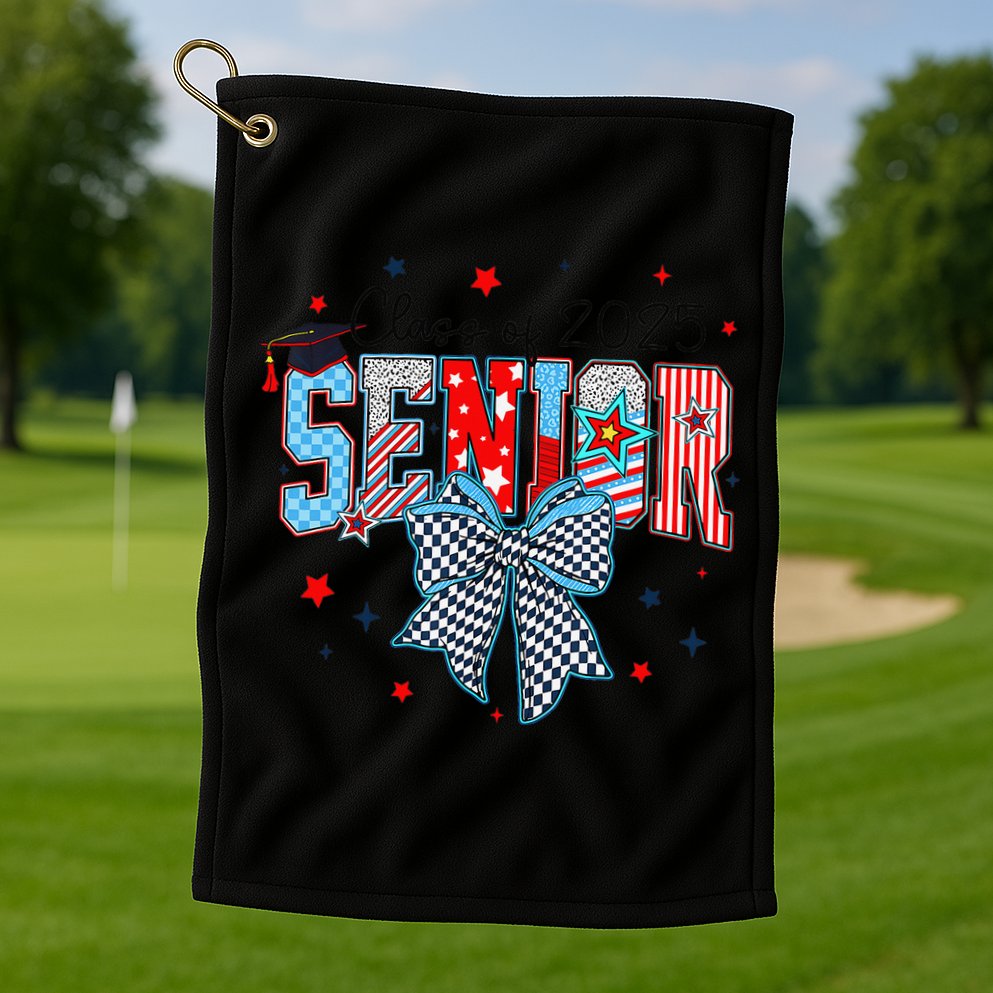 Class Of 2025 Coquette Senior 2025 Graduation Back To Golf Towel
