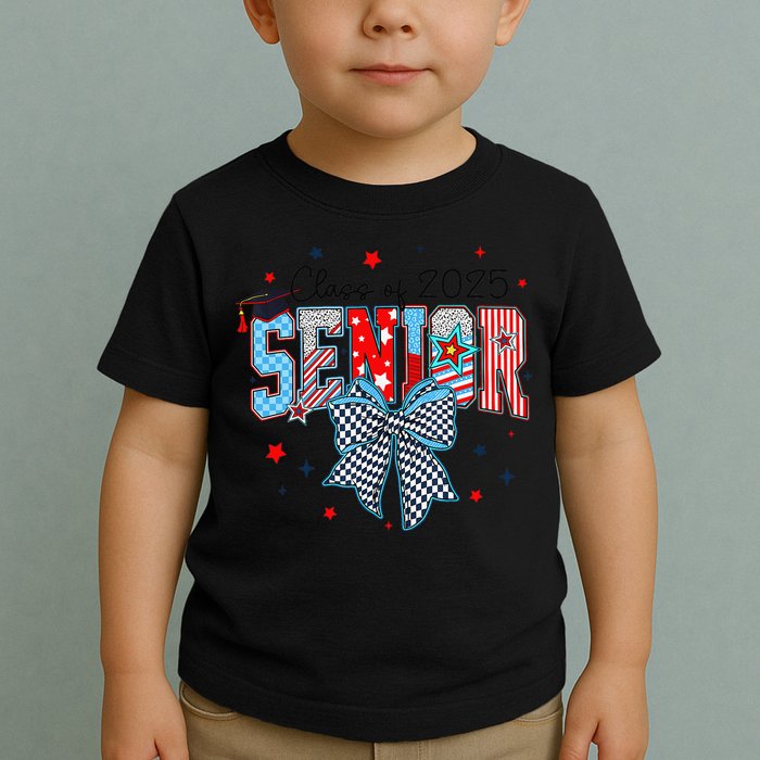 Class Of 2025 Coquette Senior 2025 Graduation Back To Toddler T-Shirt