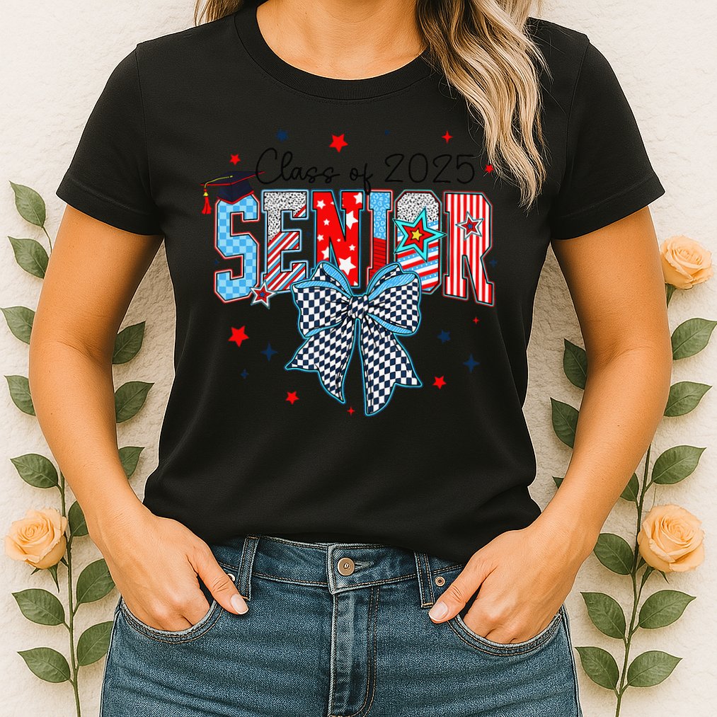 Class Of 2025 Coquette Senior 2025 Graduation Back To Womens T-Shirt