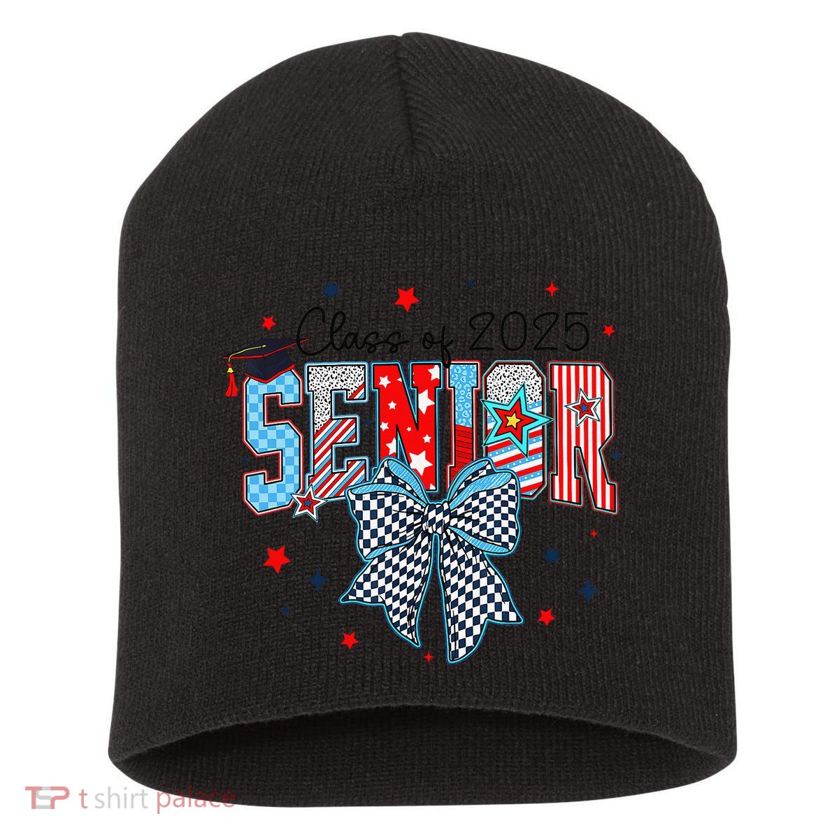 Class Of 2025 Coquette Senior 2025 Graduation Back To Short Acrylic Beanie