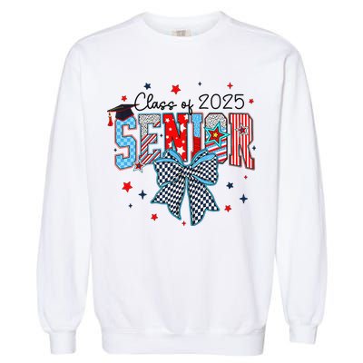 Class Of 2025 Coquette Senior 2025 Graduation Back To Garment-Dyed Sweatshirt