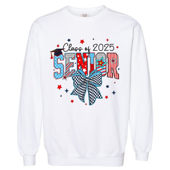 Class Of 2025 Coquette Senior 2025 Graduation Back To Garment-Dyed Sweatshirt