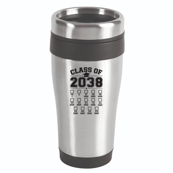 Class Of 2038 Grow With Me Checklist Prek To 12th Grade 16oz Travel Tumbler