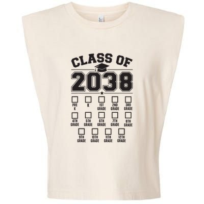 Class Of 2038 Grow With Me Checklist Prek To 12th Grade Garment-Dyed Women's Muscle Tee