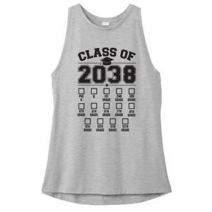 Class Of 2038 Grow With Me Checklist Prek To 12th Grade Ladies PosiCharge Tri-Blend Wicking Tank