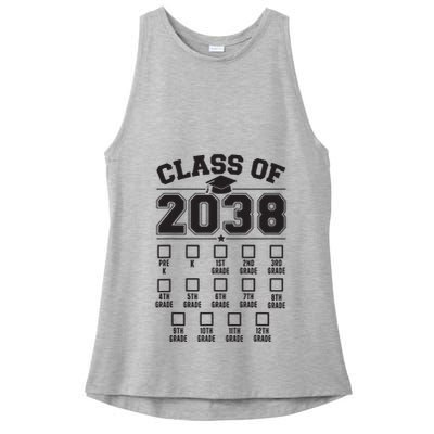 Class Of 2038 Grow With Me Checklist Prek To 12th Grade Ladies PosiCharge Tri-Blend Wicking Tank