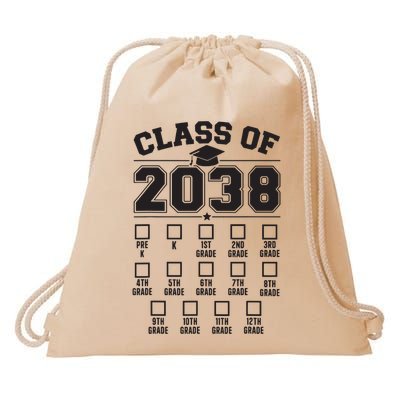 Class Of 2038 Grow With Me Checklist Prek To 12th Grade Drawstring Bag