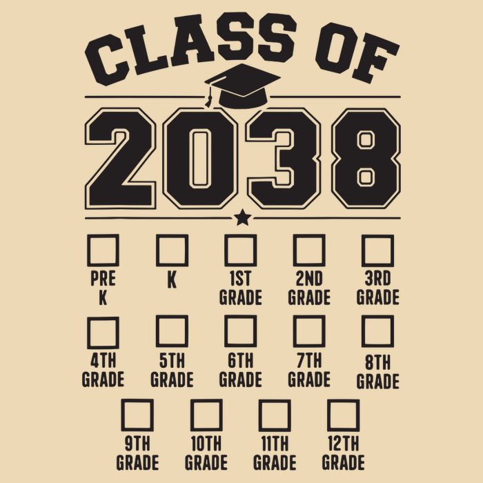 Class Of 2038 Grow With Me Checklist Prek To 12th Grade Drawstring Bag