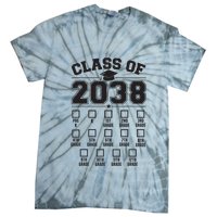Class Of 2038 Grow With Me Checklist Prek To 12th Grade Tie-Dye T-Shirt