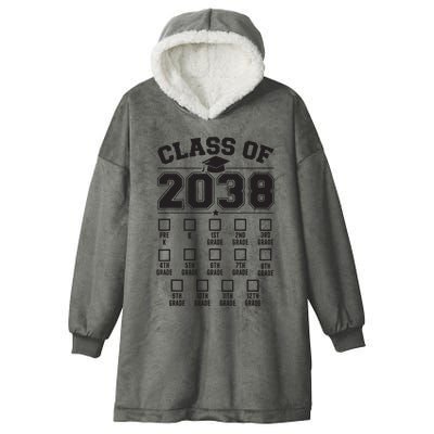 Class Of 2038 Grow With Me Checklist Prek To 12th Grade Hooded Wearable Blanket