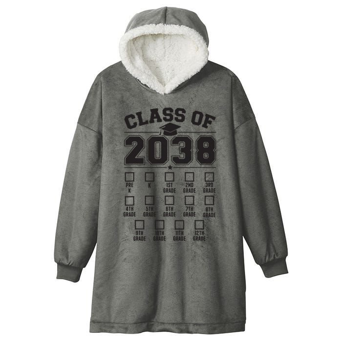 Class Of 2038 Grow With Me Checklist Prek To 12th Grade Hooded Wearable Blanket