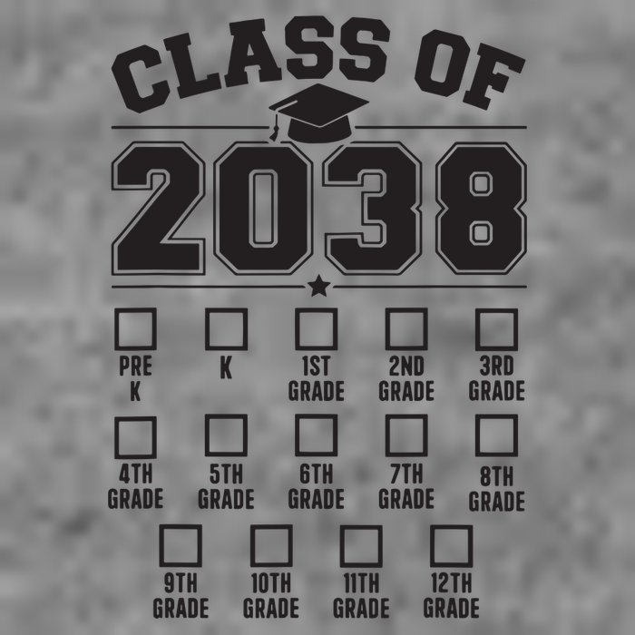 Class Of 2038 Grow With Me Checklist Prek To 12th Grade 7-Panel Snapback Hat