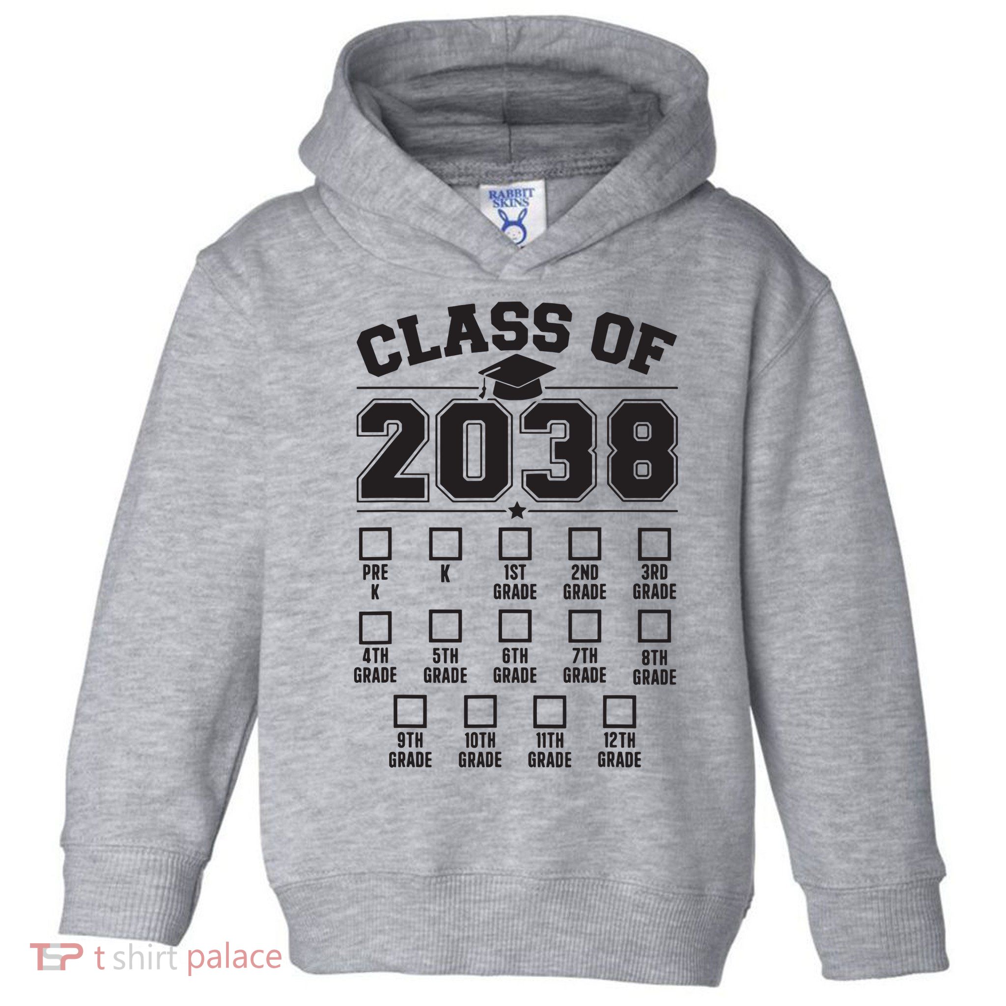 Class Of 2038 Grow With Me Checklist Prek To 12th Grade Toddler Hoodie