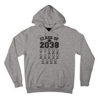 Class Of 2038 Grow With Me Checklist Prek To 12th Grade Tall Hoodie